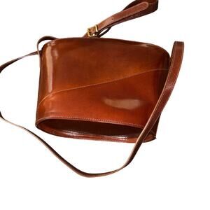 Carla Marchi Genuine Leather Handbag Made in Italy Adjustable Strap Exc Cond